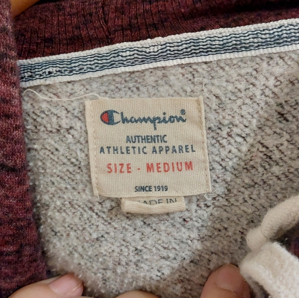 Champion Vintage Red Hoodie, Size medium - Picture 5 of 8